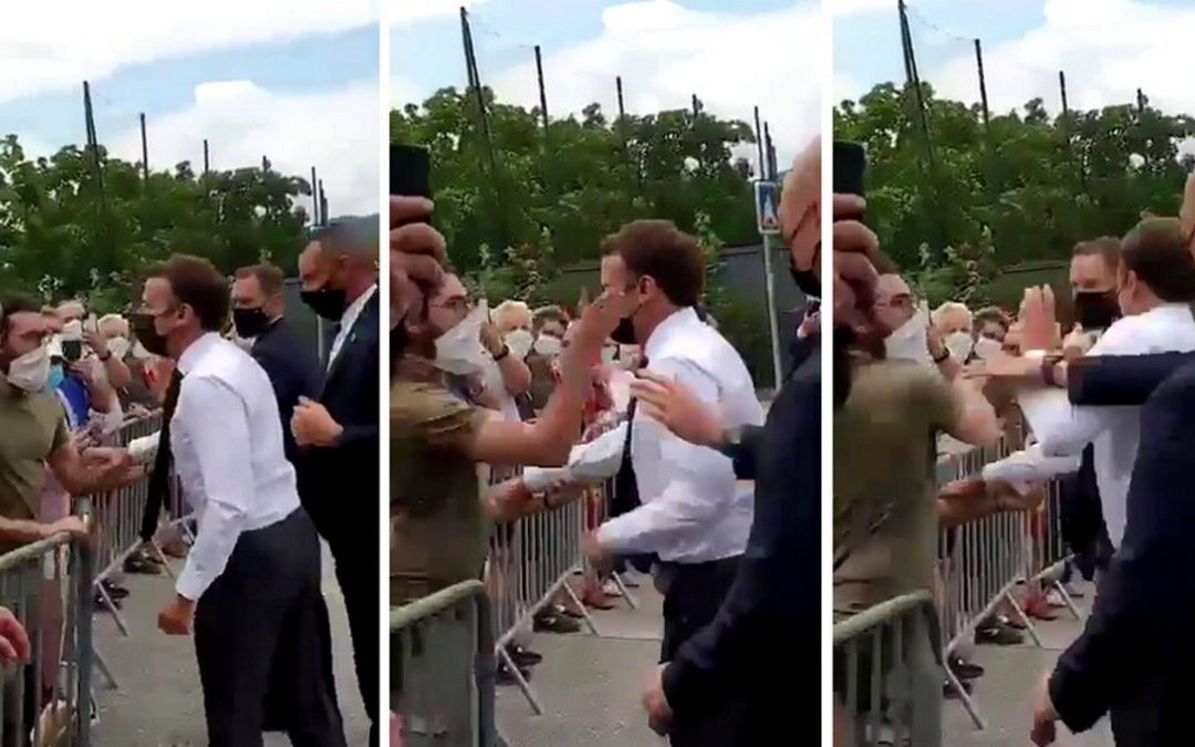 Macron é agredido com um estalo numa visita ao sudeste do país