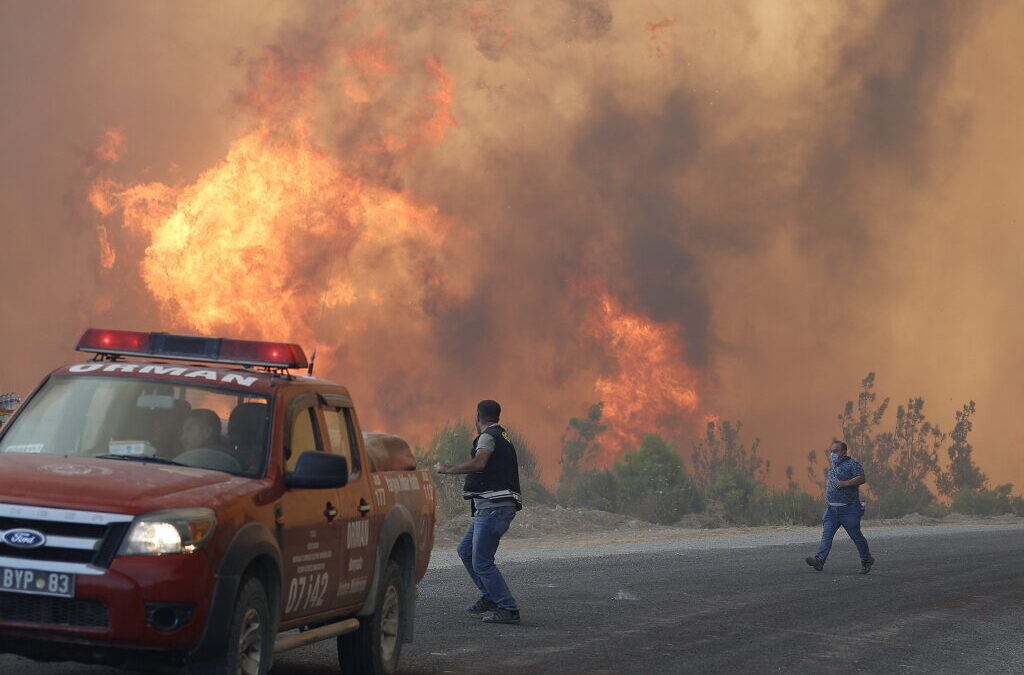 Milhares fogem de incêndios na Grécia e na Turquia