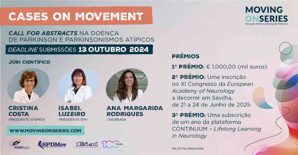 Moving On Series: Submissão de casos clínicos de Parkinson termina a 13 de outubro