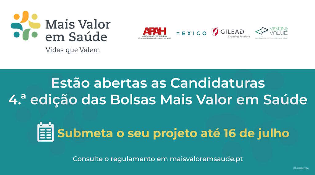 Estão abertas as candidaturas à 4ª Edição das Bolsas Mais Valor em Saúde – Vidas que Valem
