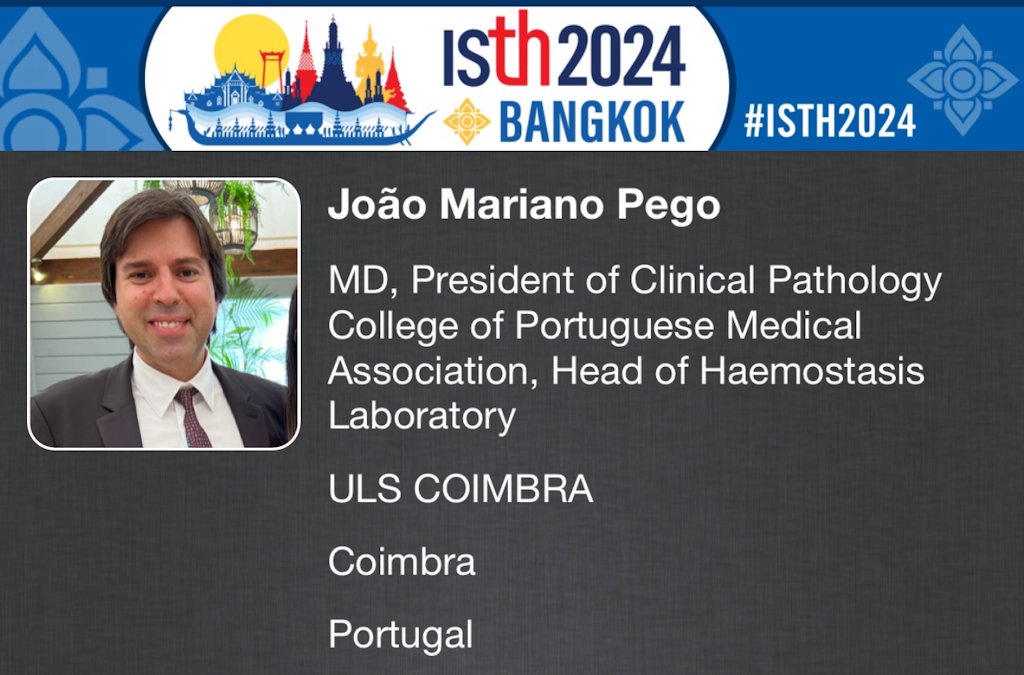 João Mariano Pego destaca-se em congresso internacional de Hemostase e Trombose
